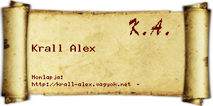 Krall Alex névjegykártya